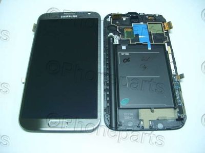 Pantalla Completa Samsung N7100 Galaxy Note 2 Gris con Marco 100% ORIGINAL