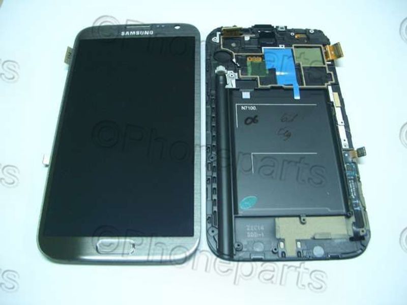 Pantalla Completa Samsung N7100 Galaxy Note 2 Gris con Marco 100% ORIGINAL
