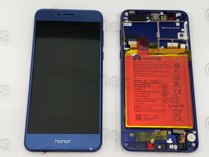 Pantalla Completa + Batería Honor8 Azul con Marco