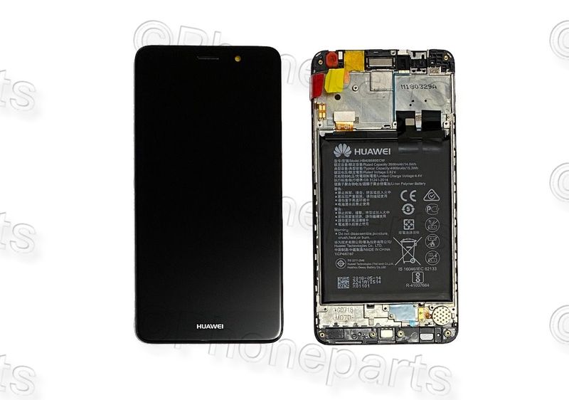 Pantalla Completa + Batería Huawei Y7, Y7 2017 Negro con Marco