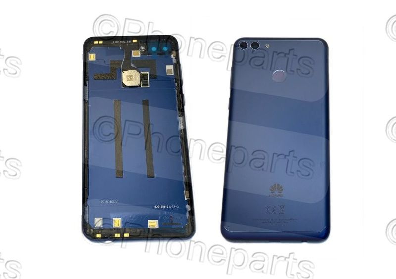Carcasa Trasera Tapa Batería Huawei Y9 2018 (FLA-L21 FLA-LX2) con Lente de Cámara y Huella Azul