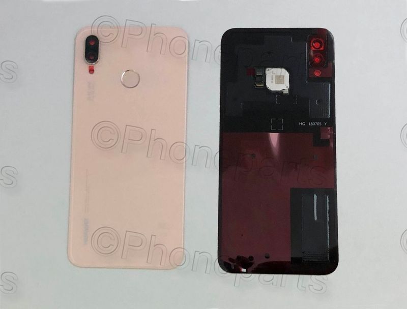 Tapa Batería Original Huawei P20 Lite / Nova 3E con Lente de Cámara y Sensor Huella Rosa (VQY)