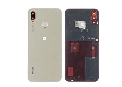 Tapa Batería Original Huawei P20 Lite / Nova 3E con Lente de Cámara y Sensor Huella Dorado