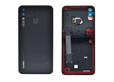 Tapa Batería Original con Cable Flex Sensor Huella y Lente de Cámara Huawei PSmart Plus, PSmart + Negro