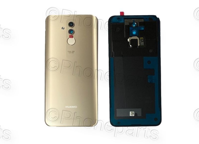 Tapa Batería Original Huawei Mate20 Lite Dorado con Lente de Cámara y Flex Huella