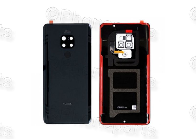 Tapa Batería Original Huawei Mate20 con Lente de Cámara,Flex Huella y Flash Negro (FJY)