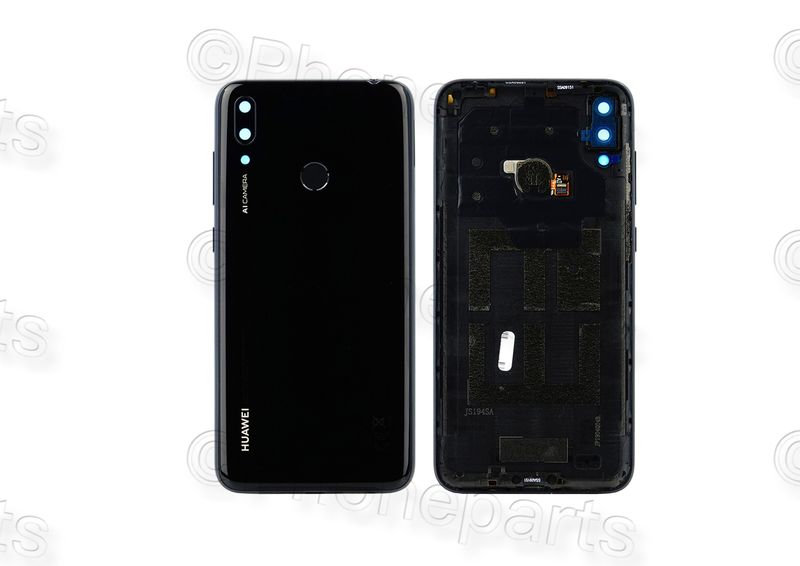 Carcasa Trasera Tapa Batería Huawei Y7 2019 (DUB-LX1) / Y7 Prime 2019 con Lente de Cámara y Sensor Huella Negro