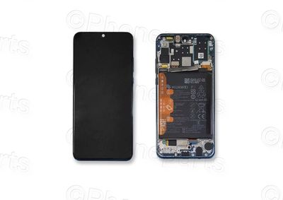 Pantalla Completa + Batería Huawei P30 Lite Azul con Marco para Cámara Trasera de 24MP