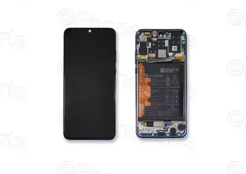 Pantalla Completa + Batería Huawei P30 Lite Azul con Marco para Cámara Trasera de 24MP