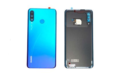 Tapa Batería Original Huawei P30 Lite con Lente de Cámara Flash y Flex Sensor Huella Azul IMPORTANTE: 24MPX