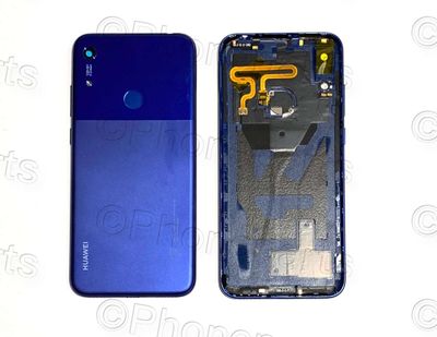 Carcasa Trasera Tapa Batería Original con Lente de Cámara Flash y Flex Sensor Huella Huawei Y6s Azul