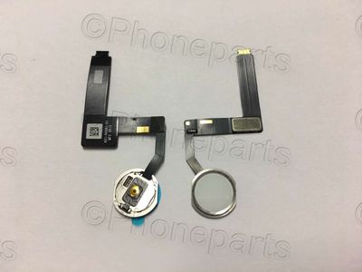 Cable Flex con Botón Menú (home) con Sensor Huella Apple IPAD PRO 9.7" Blanco Plata