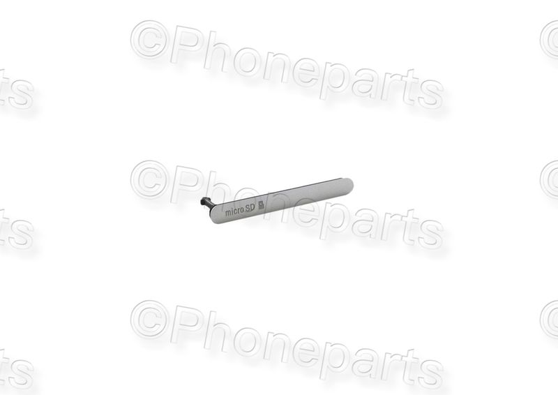 Tapa MicroSD Tarjeta Memoria Sony Xperia Z3 D6603, D6616, D6643, D6653 Blanco Plata 100% original