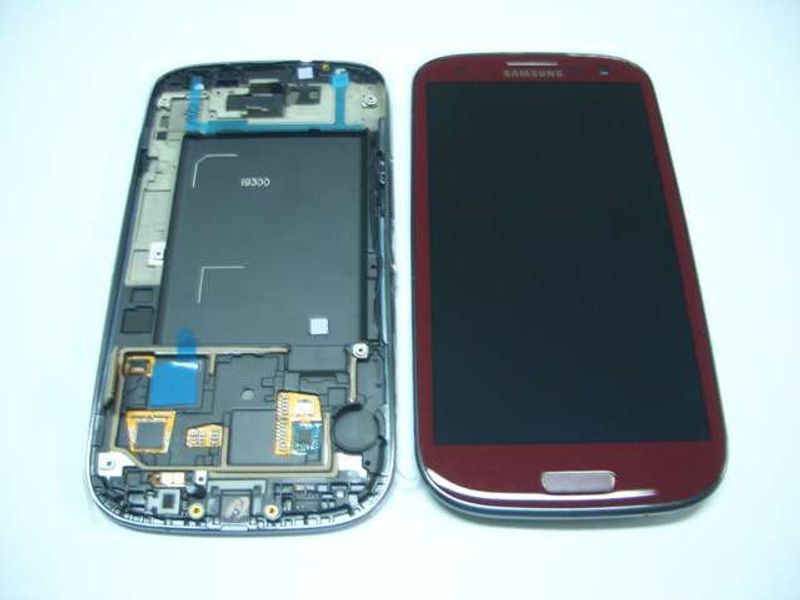 Display con Digitalizador Pantalla Táctil Samsung I9300 Galaxy S3 Rojo con Marco 100% ORIGINAL