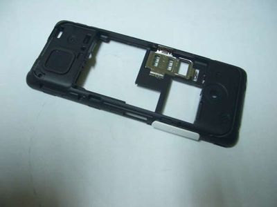 Carcasa Trasera Chasis Nokia Asha 206 Dual SIM Negro Blanco