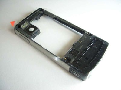 Carcasa Trasera Chasis Nokia 6500 Slide Negra/Plata con. Carga