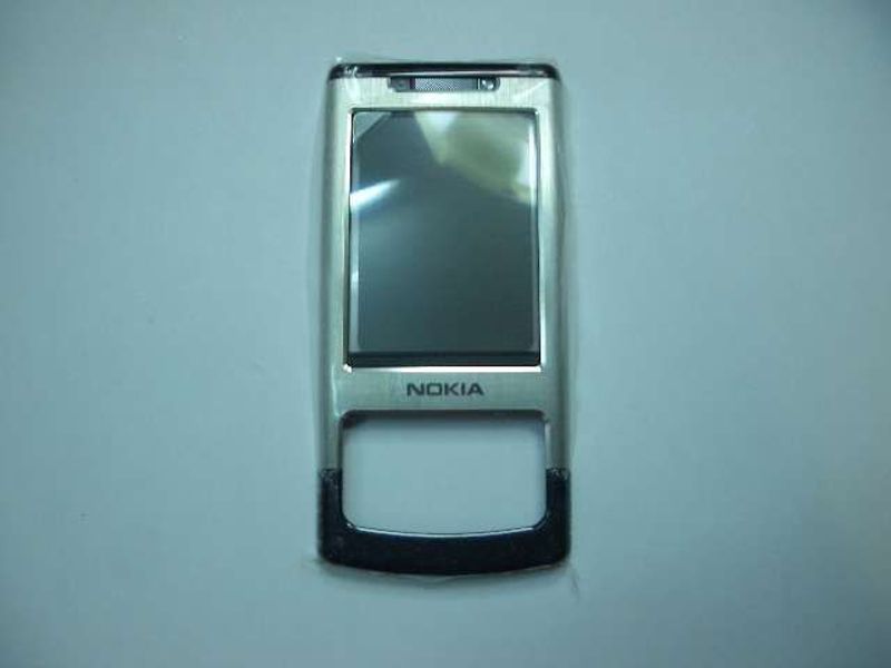 Carcasa Frontal Nokia 6500 Slide Negra Plata