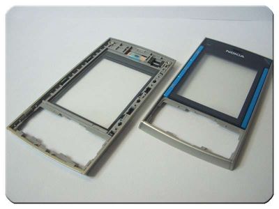 Carcasa Frontal Nokia X3-00 Plata / Azul