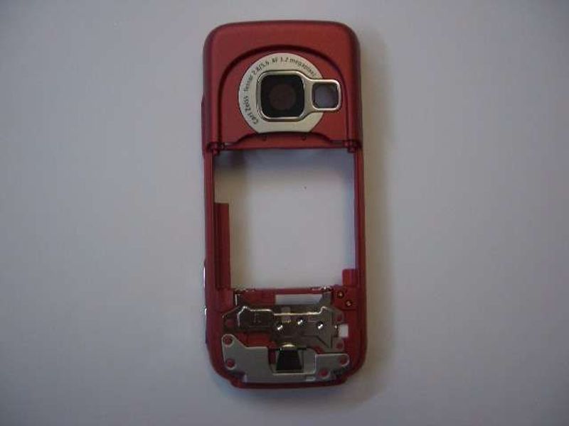 Carcasa Trasera Micrófono Buzzer Con. Carga Nokia N73 Roja