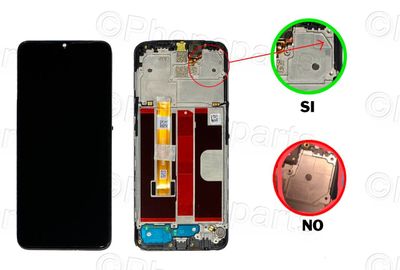 Pantalla Completa OPPO A5 2020 Negro con Marco (Verificar versión con imagen)