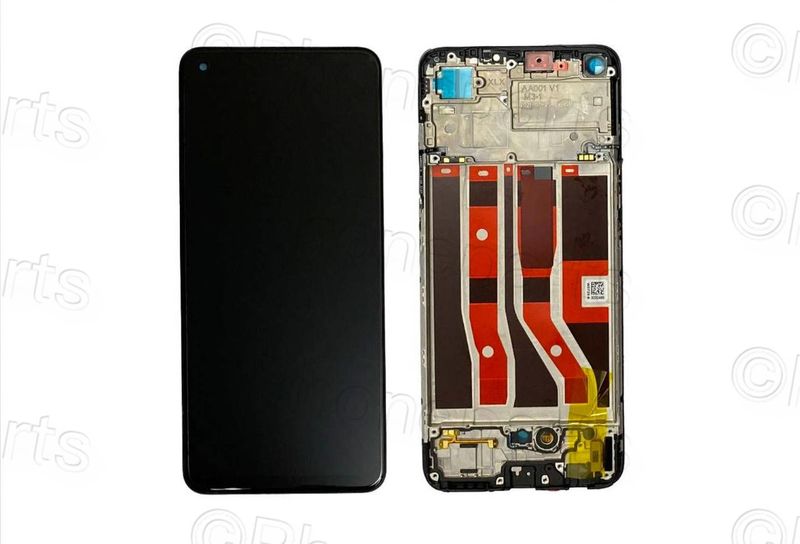 Pantalla Completa OPPO A74 4G, F19 Negro con Marco SERVICE PACK