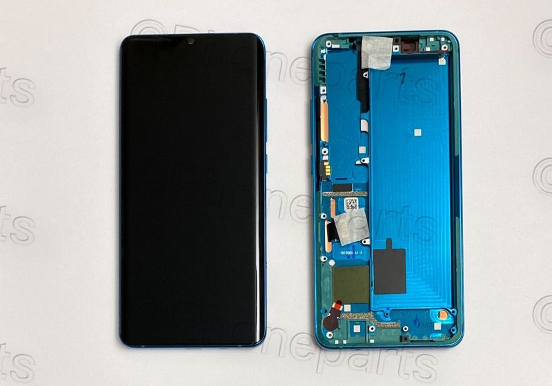 Pantalla Completa Original Xiaomi Mi Note10 (M1910F4G) Mi Note 10 Pro (M1910F4S) Verde con Marco (Azul)