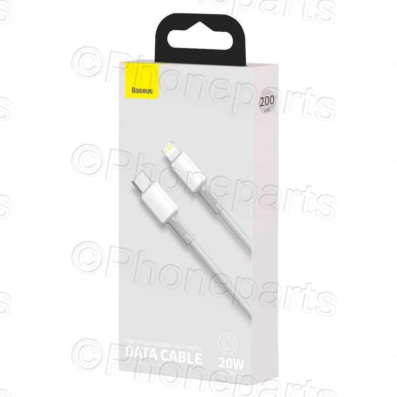 Cable USB Baseus cable Alta Densidad PD USB-C - Lightning 1,0 m 20W Blanco Apple Iphone