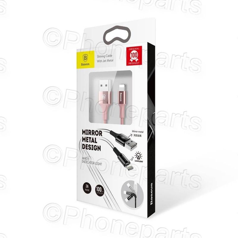 Cable Baseus Lightning Shining Jet metal 2A 1m Oro rosa (CALSY-0R) Apple Iphone