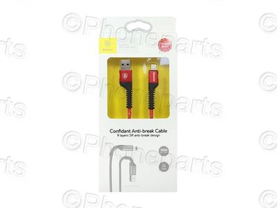 Cable de datos USB Baseus Confident Anti-Break para iPhone, Rojo apple Iphone Lightning (CALZJ-A09)