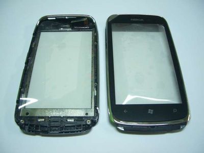 Carcasa Frontal con Digitalizador Pantalla Táctil Nokia Lumia 610 Plata