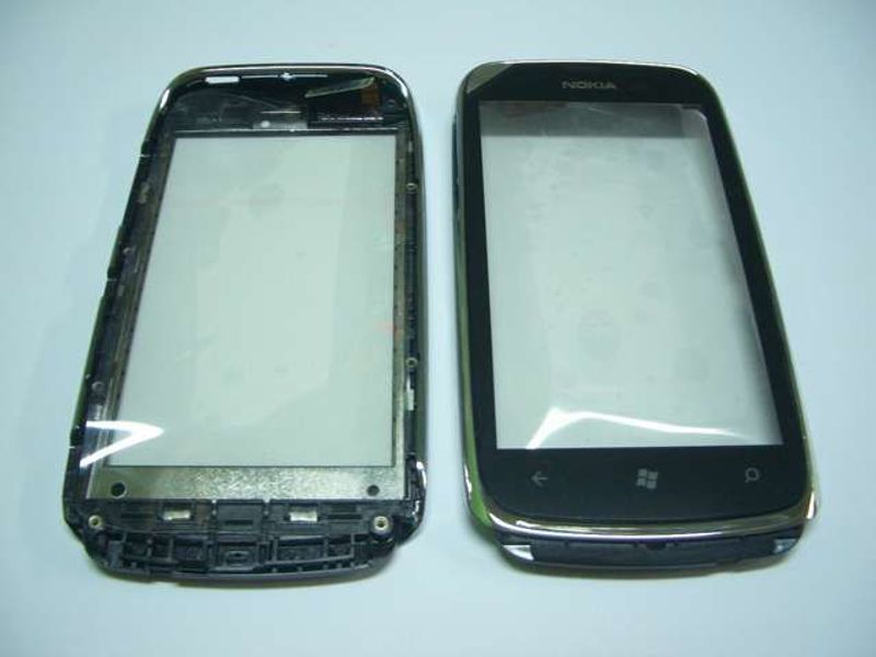 Carcasa Frontal con Digitalizador Pantalla Táctil Nokia Lumia 610 Plata