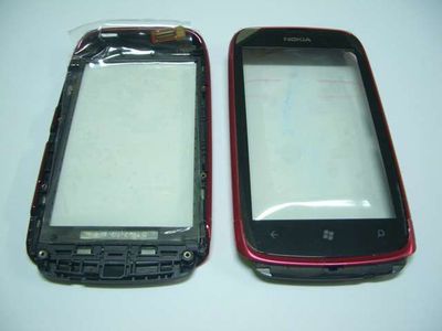 Carcasa Frontal con Digitalizador Pantalla Táctil Nokia Lumia 610 Rojo