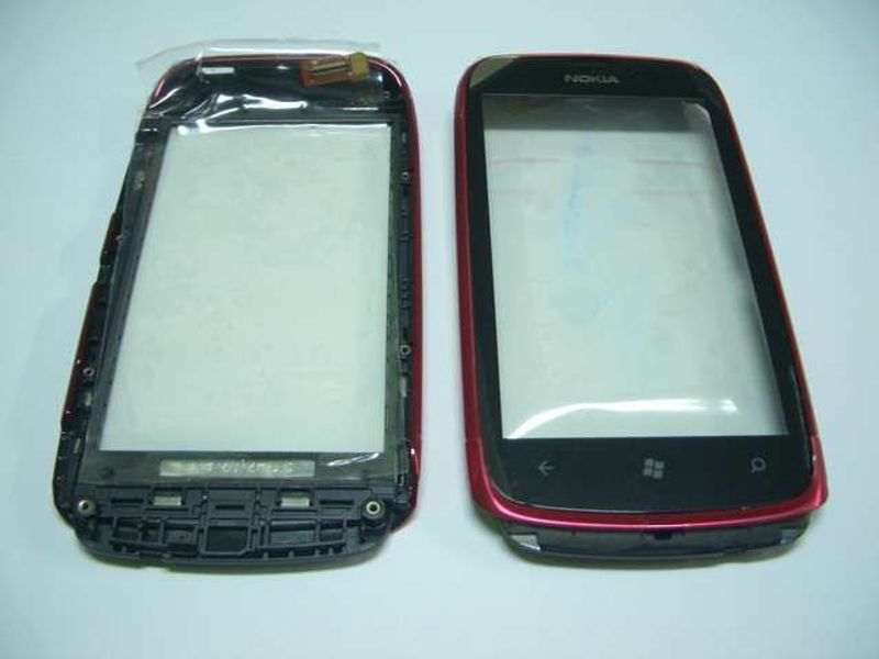 Carcasa Frontal con Digitalizador Pantalla Táctil Nokia Lumia 610 Rojo