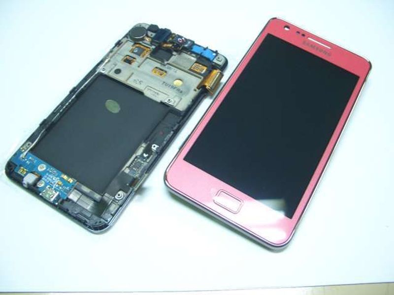 Display con Digitalizador Pantalla Táctil Samsung I9100 Galaxy S2 Rojo con Marco 100% ORIGINAL