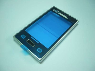 Carcasa Frontal con Botón Encendido Menu LG E400 L3 Plata con Pegatina para Táct