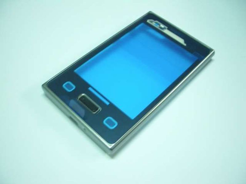 Carcasa Frontal con Botón Encendido Menu LG E400 L3 Gris Oscuro con Pegatina par