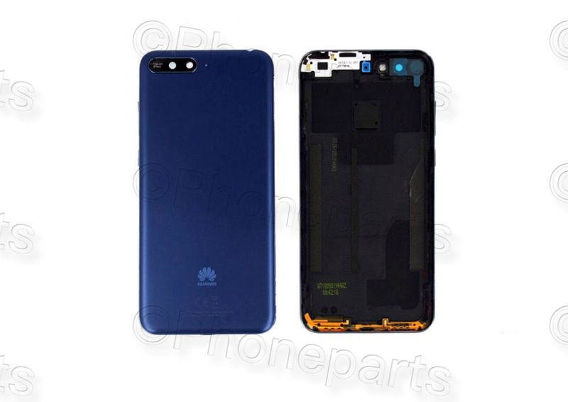 Carcasa Trasera Tapa Batería con Lente de Cámara Huawei Y6 2018 Azul