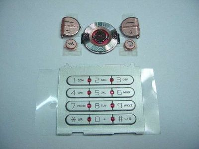 Teclado Funcional y Numérico Sony-Ericsson W580i Blanco/Rosa