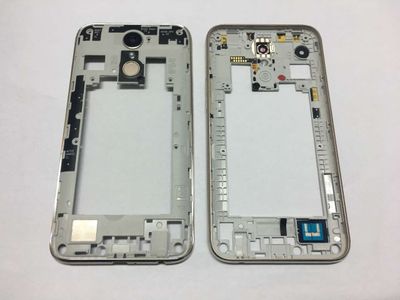 Chasis Carcasa Central LG K10 2017 M250N con Lente Camara y Homme con Sensor Huella Dorado