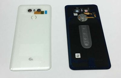 Carcasa Trasera Tapa Batería LG G6 H870 Negro con Lente Cámara, Flex Home con Sensor de Huella