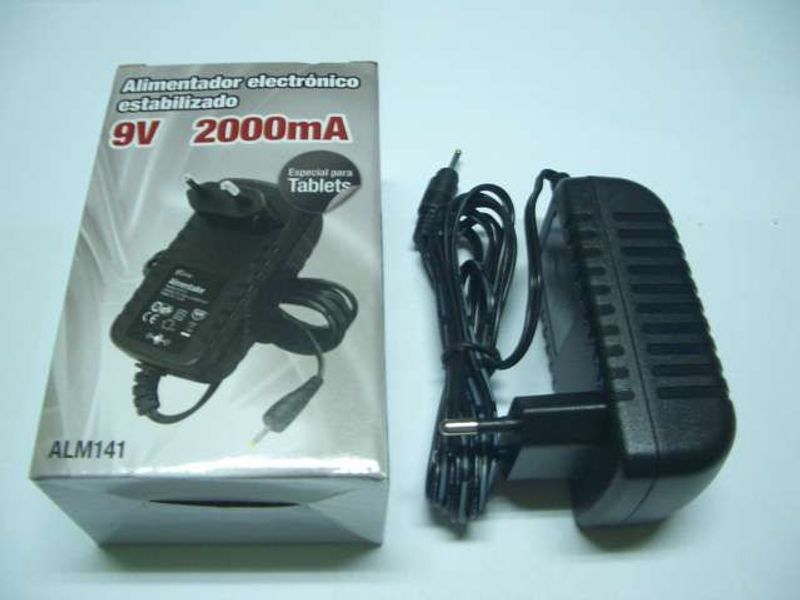 Cargador Tablet 9v/2,0A Jack 2,5x0,75x10,7mm WOSTER NIMBUS 97Q 98Q 98RQ 100Q, BQ Tesla 2 W8