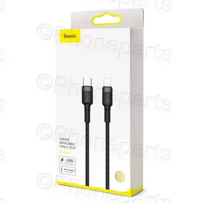 Cable Baseus Cafule PD USB-C - Lightning 1,0 m 18W gris-negro Apple Iphone