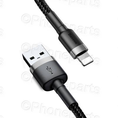 Cable Baseus Cafule USB - Lightning 1,0 m 2,4A gris-negro Apple Iphone