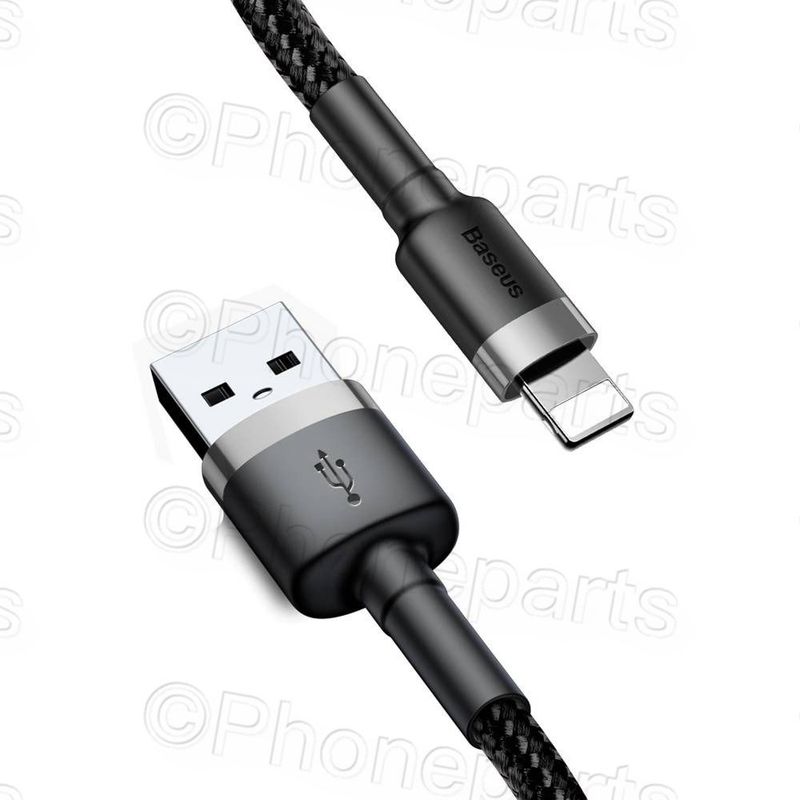 Cable Baseus Cafule USB - Lightning 1,0 m 2,4A gris-negro Apple Iphone