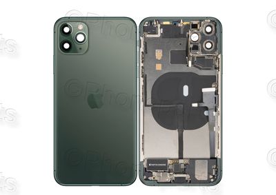 Chasis con Tapa Cristal Trasero Verde Espacial Apple Iphone 11 PRO MAX Original Desmontado con Lente de Cámara, Flex de Volumen, Encendido y Carga Inalámbrica. SWAP Grado A.