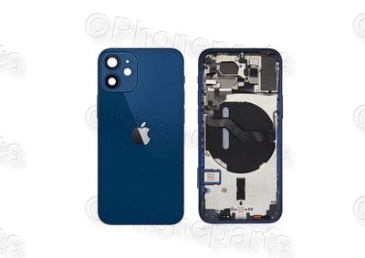 Chasis con Tapa Cristal Trasero Azul Apple Iphone 12 Mini Original Desmontado con Lente de Cámara, Flex de Volumen, Encendido y Carga Inalámbrica. SWAP Grado A.