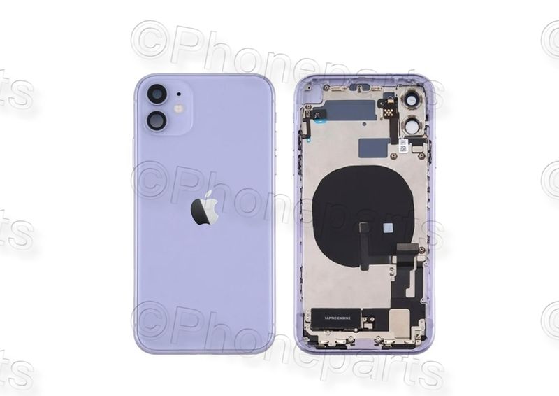 Chasis con Tapa Cristal Trasero Lila Apple Iphone 12 Mini Original Desmontado con Lente de Cámara, Flex de Volumen, Encendido y Carga Inalámbrica. SWAP Grado A.