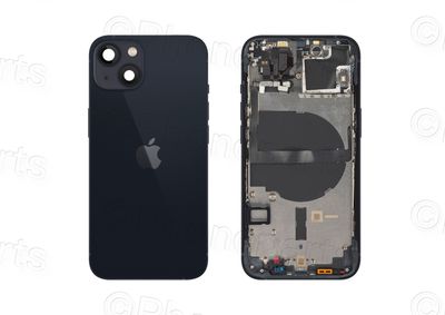 Chasis con Tapa Cristal Trasero Apple Iphone13 Original Desmontado con Lente de Cámara, Flex de Volumen, Encendido y Carga Inalámbrica Azul Medianoche. SWAP Grado A.