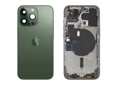 Chasis con Tapa Cristal Trasero Verde Alpino Apple Iphone 13 PRO Original Desmontado con Lente de Cámara, Flex de Volumen, Encendido y Carga Inalámbrica. SWAP Grado A.