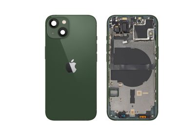 Chasis con Tapa Cristal Trasero Verde Apple Iphone 13 Original Desmontado con Lente de Cámara, Flex de Volumen, Encendido y Carga Inalámbrica. SWAP Grado A.